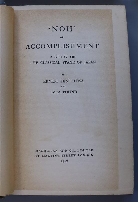 Fenollosa, Ernest and Pound, Ezra - Noh, or Accomplishment, 1st edition, 8vo, original cloth,